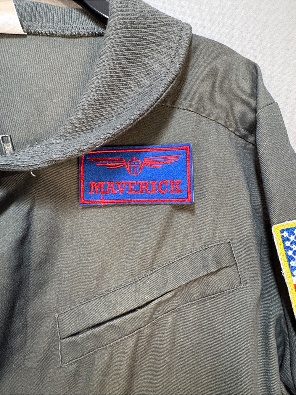 HALLOWEEN Adult Top Gun Flight Suit Costume w/ Mavrick & Goose Patches Large - Picture 11 of 13